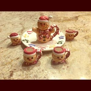 Miniature Christmas Gingerbread Tea Set